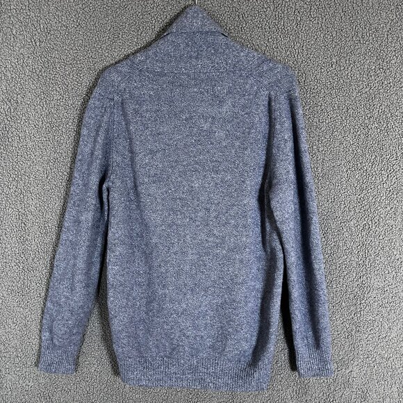 Canali Wool Shawl Collar Cable Knit Cardigan Sweater - Men's Size 50 - Blue - Picture 7 of 14